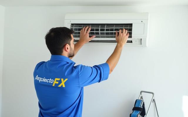 Servicio de reparación de aires acondicionados.